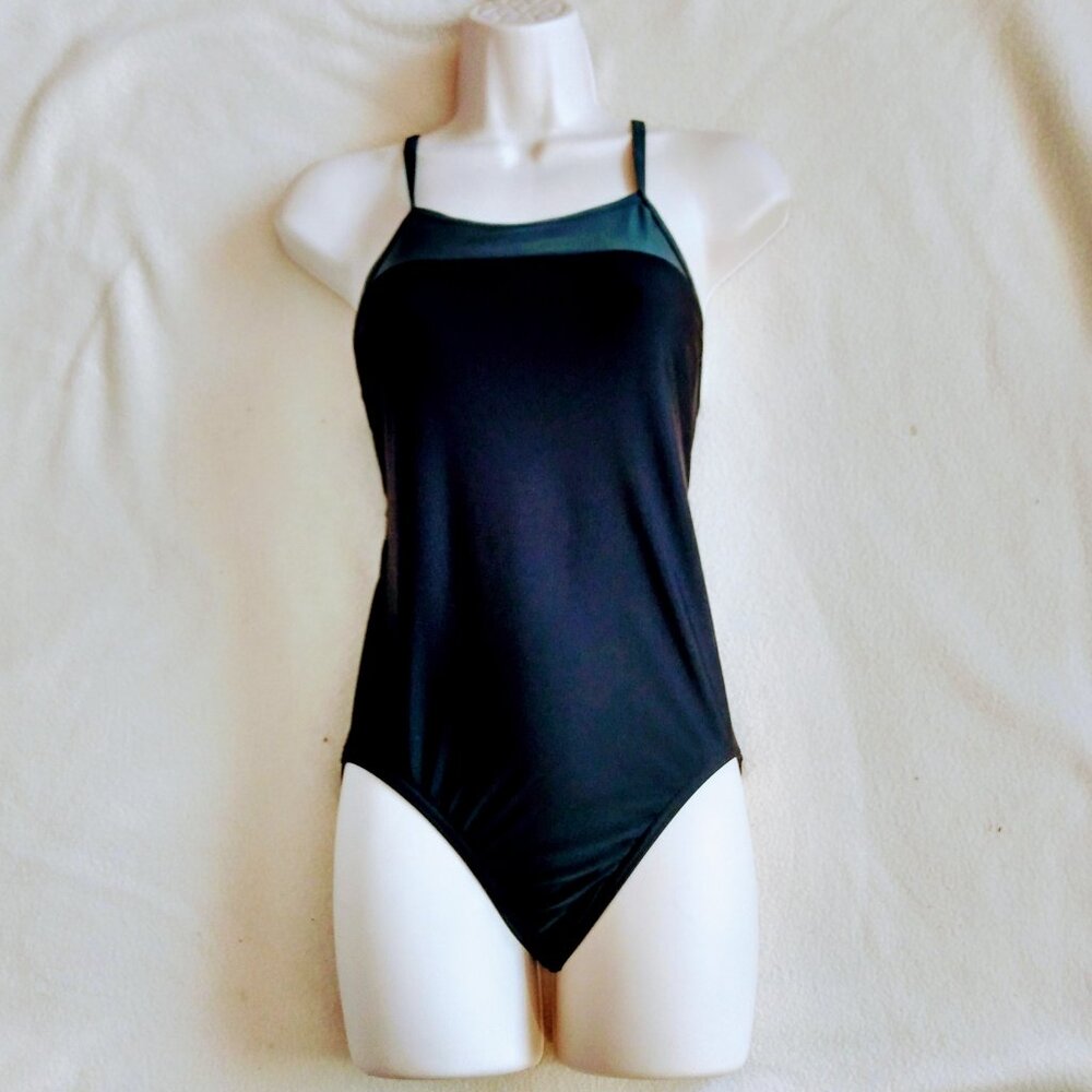 Speedo Size 8/34 Decent Used Black Women's One Piece Swimsuit